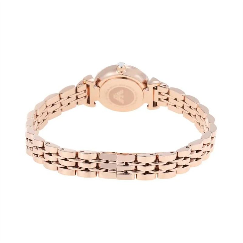 Image secondaire de Emporio Armani Montre pour femme, mouvement à deux aiguilles, boîtier en acier inoxydable or rose de 22 mm avec bracelet en acie