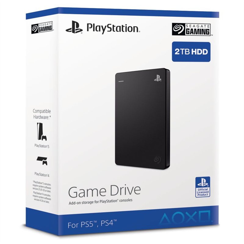 Seagate Game Drive pour consoles PlayStation, 2 To, disque dur externe, USB 3.2 de 1re génération, sous licence officielle (STGD