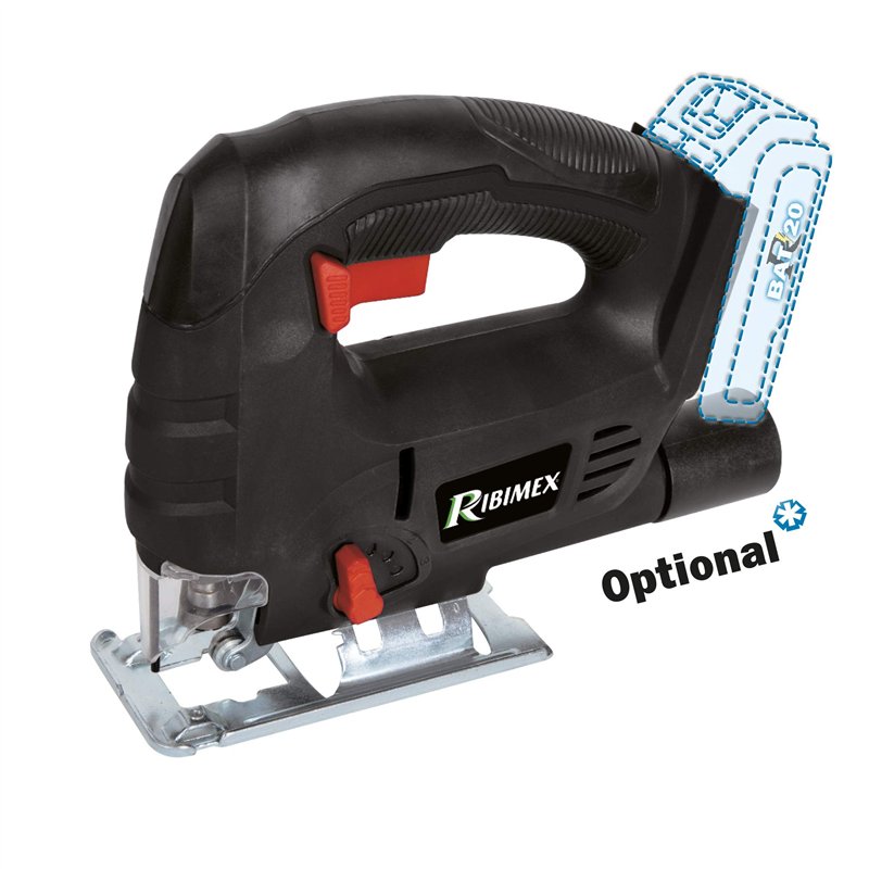 Ribimex PRBAT20/SS65SB Scie sauteuse 20 V-RBAT20 Batterie et sans chargeur, rouge et noir