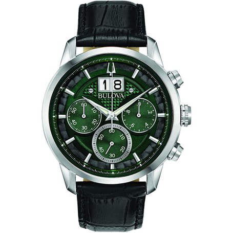 Bulova Homme Analogique-Numérique Quartz Montre avec Bracelet en Cuir