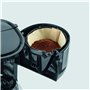 SEVERIN Cafetière filtre, 750W, Jusqu'à 4 tasses, filtre permanent lavable, porte filtre amovible, Plaque chauffante, Inox/Noir,