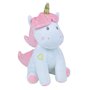 JEMINI 023755 Licorne Peluche +/- 24 cm Musicale et Lumineuse, Blanc Rose