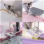Machine à Coudre kit Pieds de Biche Multifonctionnel, 11pcs Machine à Coudre avec Pied à Pouleau, Pied à Fermeture Éclair pour M