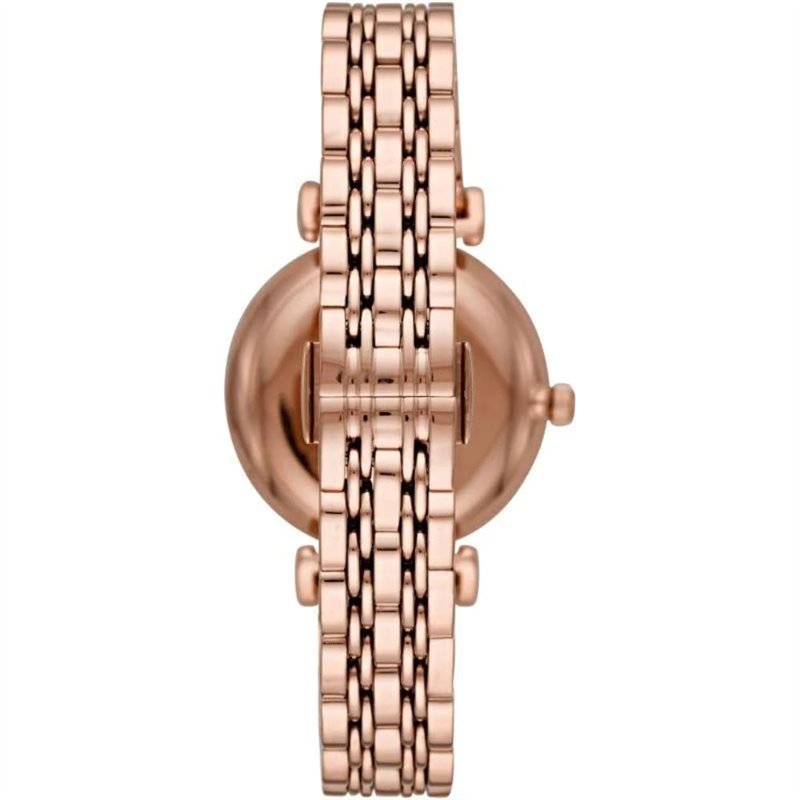 Image secondaire de Emporio Armani Montre pour femmes, mouvement à deux aiguilles, boîtier en acier inoxydable or rose de 32 mm avec bracelet en aci