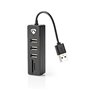 NEDIS Hub USB, 3-Port, USB 2.0, Alimenté par Port USB, SD & MicroSD/3X USB Noir