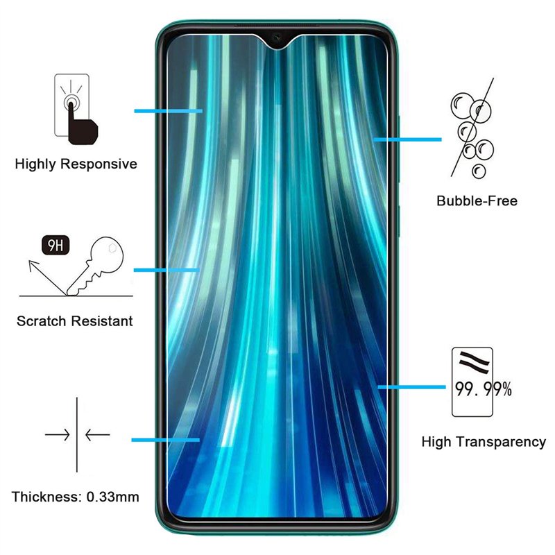 Image secondaire de NEW'C Lot de 2, Verre Trempé pour Xiaomi Redmi Note 8 Pro, Redmi 9, Film Protection écran efficace contre les Rayures - sans Bul
