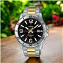 Casio MTP-VD01SG-1BV Men's Enticer Two Tone Stainless Steel Black Dial Casual Analog Sporty Watch