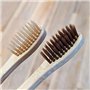 SHOP-STORY - Brosse à dents naturelles en bambou et charbon - Anti Bactéries - Vendu à l'unité - Couleur aléatoire