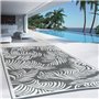 IDMarket - Tapis extérieur Coco Tropical Gris et Blanc 160 x 260 CM