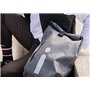 yeep.me B.140 Sac à Dos 100% étanche Gris chiné 500 Deniers avec Bande réfléchissante + Pochette Ordinateur 15'' Amovible Inclus