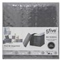 5 five simply smart - 2 en 1 Pouf et Coffre de Rangement Velours Gris foncé 31 x 31 cm 167846A