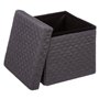 5 five simply smart - 2 en 1 Pouf et Coffre de Rangement Velours Gris foncé 31 x 31 cm 167846A