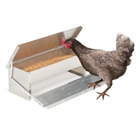 IDMarket - Mangeoire XL pour Poules Distributeur Automatique à pédale en Acier 5 KG
