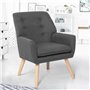 IDMarket - Fauteuil scandinave NAT en Tissu Gris Anthracite