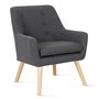 IDMarket - Fauteuil scandinave NAT en Tissu Gris Anthracite