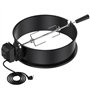 Onlyfire BRK-6009 Tournebroche Rôtisserie pour Weber 47 cm Barbecue Charbon Bouilloire Grills Compact, Noir