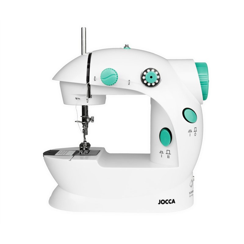 Jocca Machine a Coudre Portable avec Kit de 48 Accessoires Double Point 18 x 20 x 13 cm Blanc