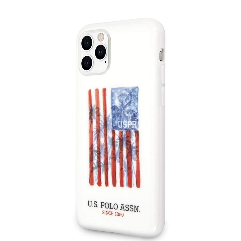 Image secondaire de U.S. Polo ASSN Coque rigide pour iPhone 11 Pro Motif drapeau américain Blanc
