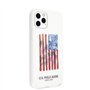 U.S. Polo ASSN Coque rigide pour iPhone 11 Pro Motif drapeau américain Blanc