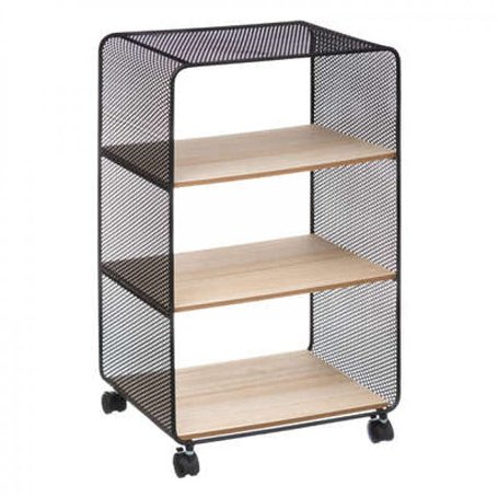 etagere metal / bois 3 cases, noir