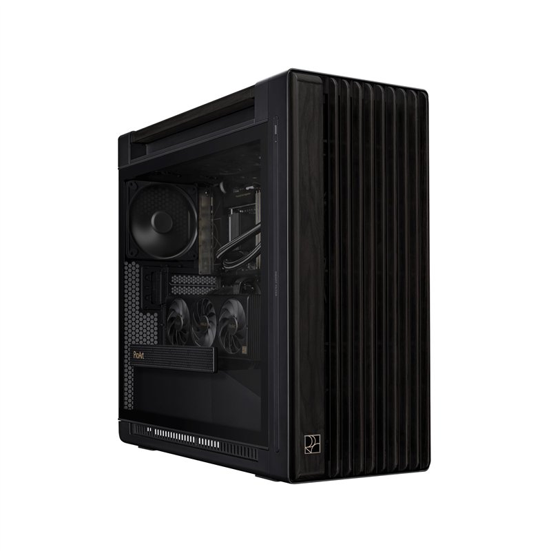 ASUS ProArt PA602 Wood Edition Paneau en Verre trempé – Boîtier PC E-ATX (Support de radiateur de 420 mm, Un Ventilateur système