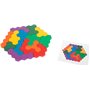 Small Foot 11729 Jeu éducatif Puzzle en Bois hexagone, Puzzle de Forme en Bois, de la Reconnaissance des Couleurs et des Formes,