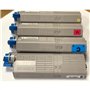 Toner OKI 46490608 pour C532 C542 MC563 MC573 532 542 573 563 - Kit 4 Couleurs - Durée 6 000 Pages - Régénéré - Fabriqué en Ital