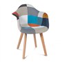 IDMarket - Lot de 2 chaises de Salle à Manger scandinaves, fauteuils de Table SARA Motifs patchworks Multi-Couleurs