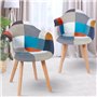 IDMarket - Lot de 2 chaises de Salle à Manger scandinaves, fauteuils de Table SARA Motifs patchworks Multi-Couleurs