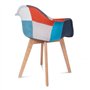IDMarket - Lot de 2 chaises de Salle à Manger scandinaves, fauteuils de Table SARA Motifs patchworks Multi-Couleurs