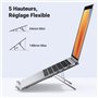 UGREEN Support Ordinateur Portable Aluminium Ventilé 8 à 17,3 Pouces Laptop Stand Réglable en Hauteur sur 5 Niveaux Porte Pliabl