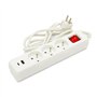 Velamp MULTIP-FR-USB3 3 2P + T et 2 Sorties USB. avec Interrupteur. Multiprise pour Le Bureau ou la Maison. Certifiée NF, Blanc