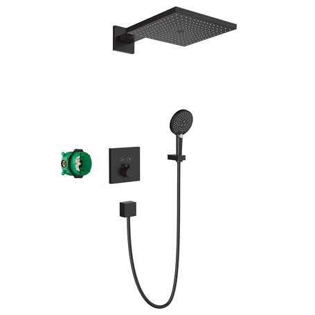 hansgrohe Raindance E Pack encastré avec mitigeur thermostatique ShowerSelect, noir mat, 27939670