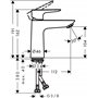 hansgrohe Talis E Mitigeur de lavabo 110, sans tirette ni vidage, noir chromé brossé, 71712340
