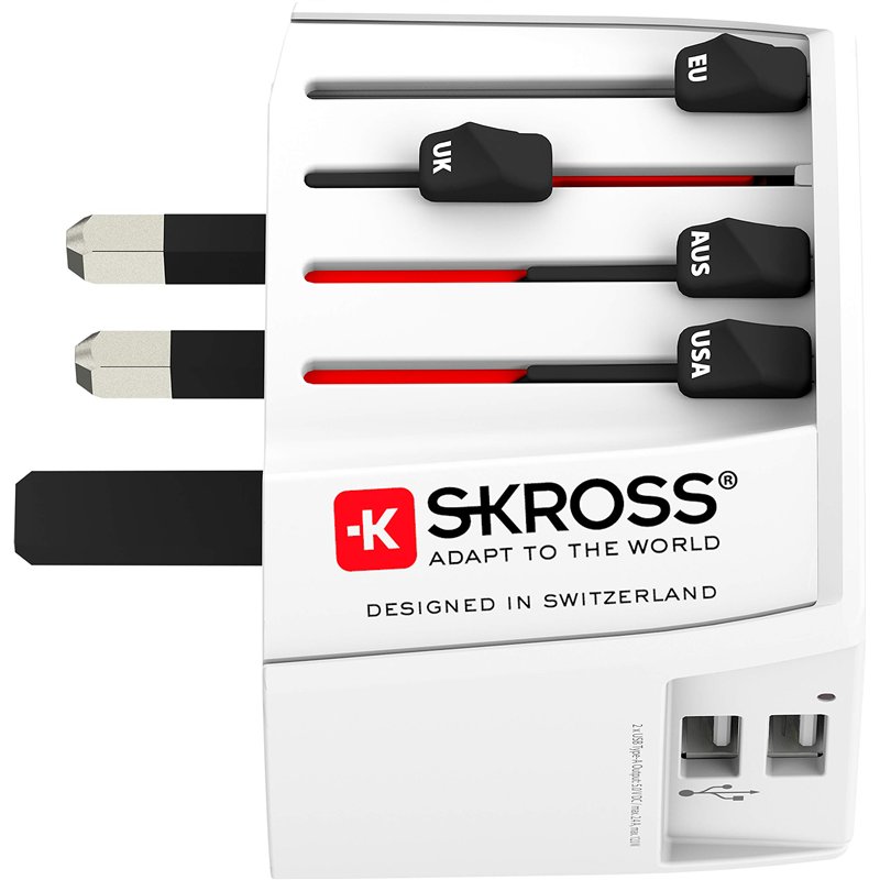 Image secondaire de SKROSS | 1.302960 | MUV USB (2xA) | Adaptateur de Voyage Universel à 2 broches - 2 Prises de Charge USB. Tension et Puissance :