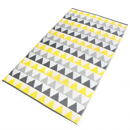 IDMarket - Tapis extérieur Sari Triangles Gris et Jaune 180 x 280 CM