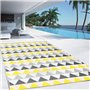 IDMarket - Tapis extérieur Sari Triangles Gris et Jaune 180 x 280 CM