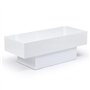 IDMarket - Table Basse coulissante rectangulaire Marta Bois Blanc