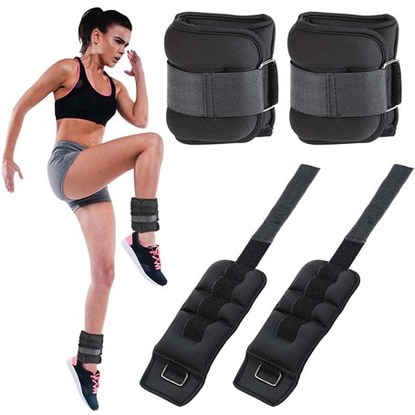 BAKAJI Lot de 2 poids pour chevilles et poignets de 1 kg d'entraînement de gymnastique aérobic Fitness renforcement musculaire e