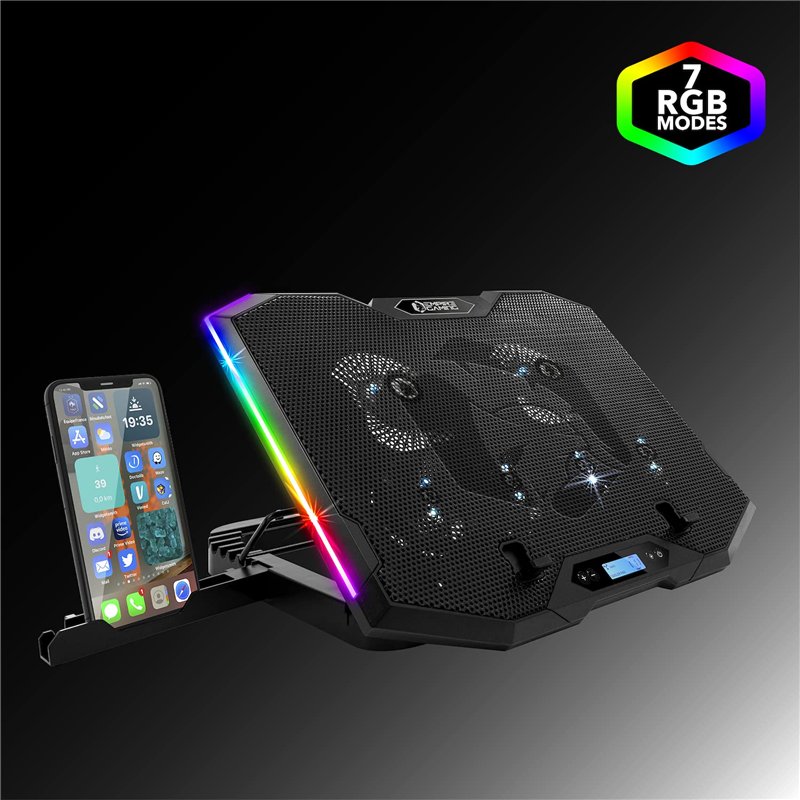 Image secondaire de EMPIRE GAMING - Guardian S-C100 Refroidisseur PC Ordinateur Portable RGB Gamer - 6 Ventilateurs - Contrôleur LCD - 5 Hauteurs Ré