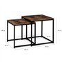 IDMarket - Lot de 2 Tables Basses gigognes Dayton 40/45 Effet Vieilli Design Industriel