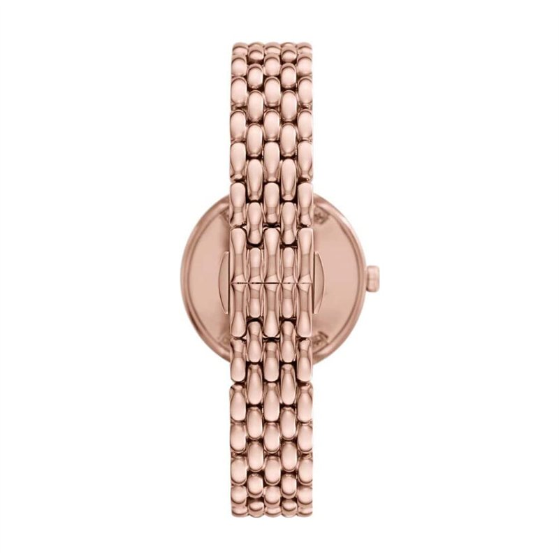 Image secondaire de Emporio Armani Montre pour femmes, mouvement à deux aiguilles, boîtier en acier inoxydable or rose de 30 mm avec bracelet en aci