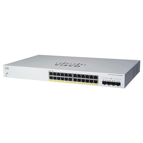 Cisco Commutateur Intelligent Business CBS220-24P-4X | 24 Ports GE | PoE | Ports SFP+ 4 x 10G | Garantie matérielle limitée de 3