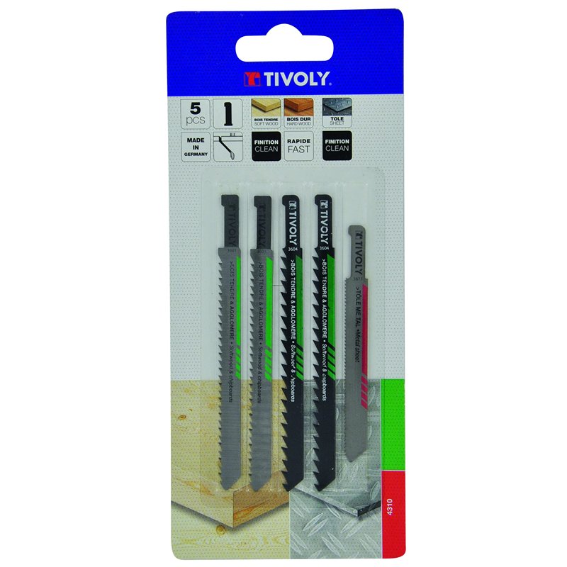 Image secondaire de Tivoly XT50572004310 Lot 5 LSS Coffret de Lames de scies sauteuse Peugeot, argent