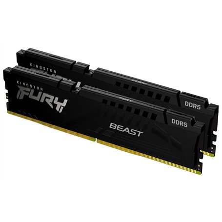 Kingston FURY Beast Black DDR5 32GB (2x16GB) 5200MT/s CL40 DIMM Desktop Gaming Memory Kit of 2 - KF552C40BBK2-32