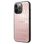 Guess GUHCP13LPCRBPI Coque pour iPhone 13 Pro / 13 6,1" Rose Croco Strap Collection
