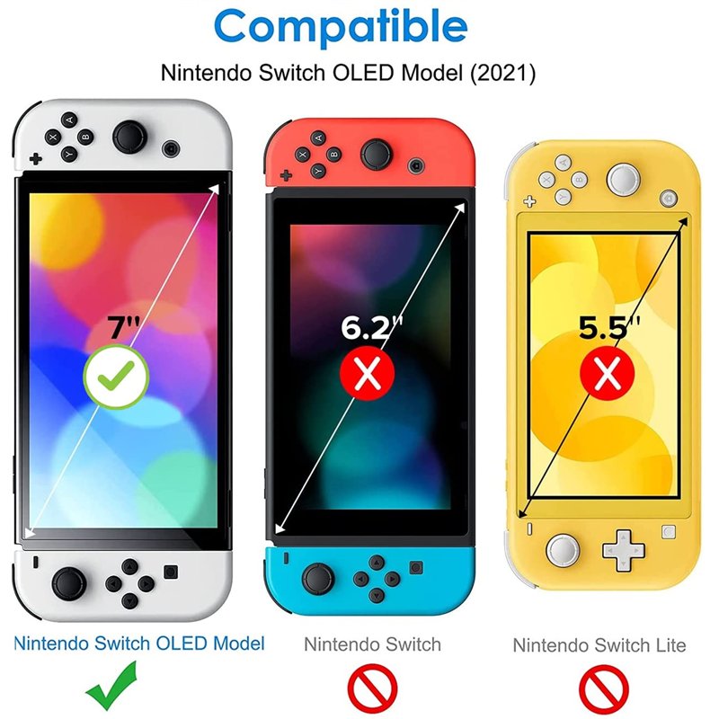 Image secondaire de PHONILLICO Verre Trempé pour Nintendo Switch OLED [Pack de 2] Film Protection Resistant Vitre Protecteur Anti Rayure