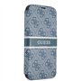 Guess GUBKP13S4GDBL Book Case 4G Stripe Étui de Protection pour iPhone 13 Mini Bleu
