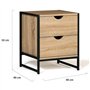 IDMarket - Lot de 2 Tables de Chevet Detroit 2 tiroirs Bois et métal Noir Design Industriel