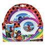 FUN HOUSE 006081 MIRACULOUS LADYBUG ENSEMBLE REPAS COMPOSE D'UNE ASSIETTE PLATE Ø 22 CM, D'UNE ASSIETTE CREUSE Ø 16 CM ET D'UN V